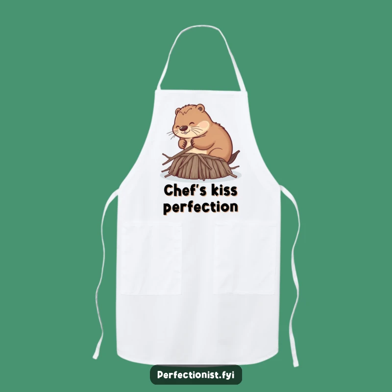 Funny Beaver Apron: Cook with Precision like the Diligent Dam Builder - A Functional Funny Gift