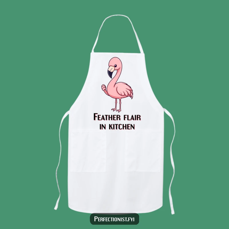 Funny Flamingo Apron, Kitchen Feather Focus Chef Wear, Humorous Gift for Stylish Cooks
