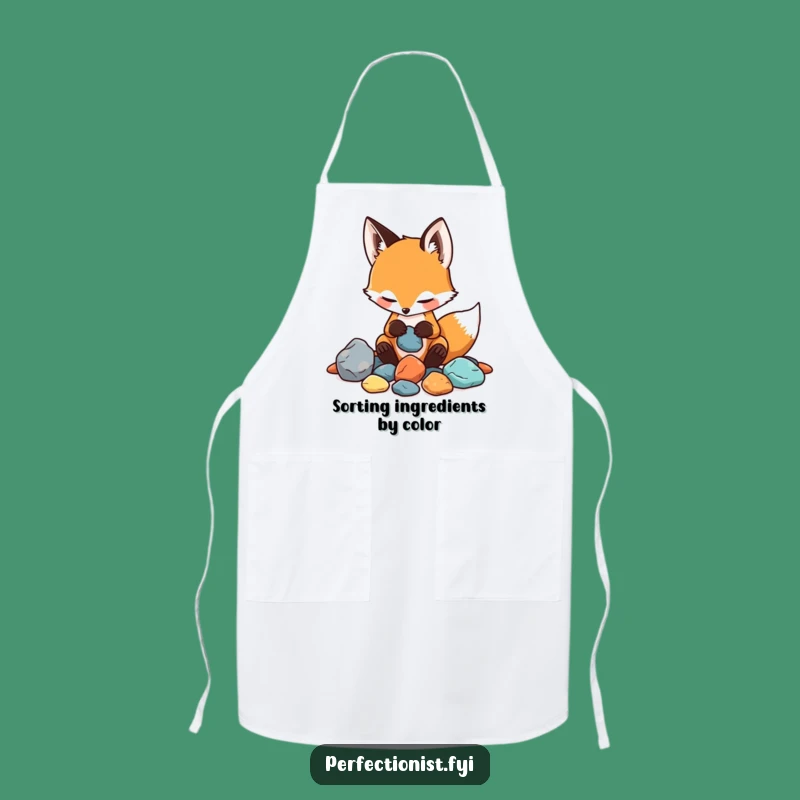 Funny Sorting Fox Apron: Cook with Hilarious Collector Precision!