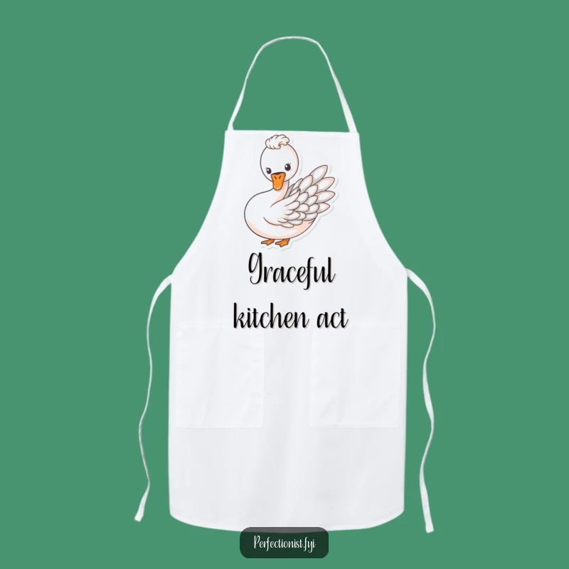 Funny Swan Feather Art Apron, Chic Kitchen Accessory