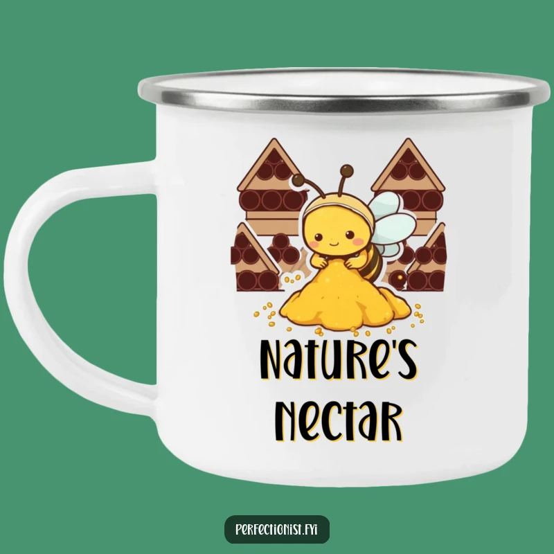 Adventure-Ready Funny Kawaii Bee Camping Mug: Diligent Bee, Great Funny Gift Idea