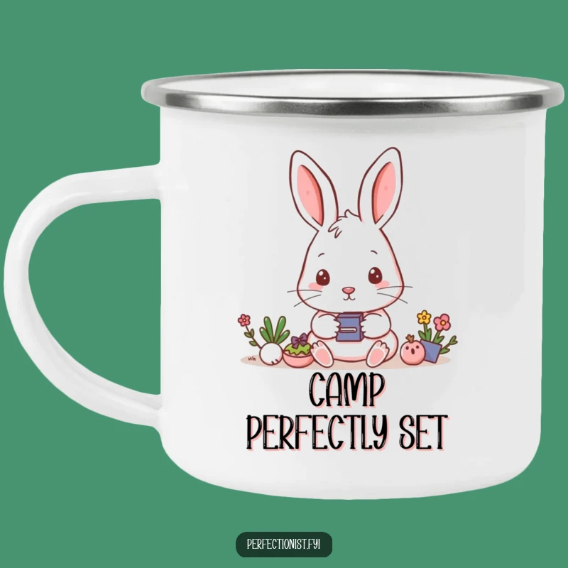 Funny Rabbit Aligning Camping Mug: Focused & Humorous Outdoors, Great Funny Gift