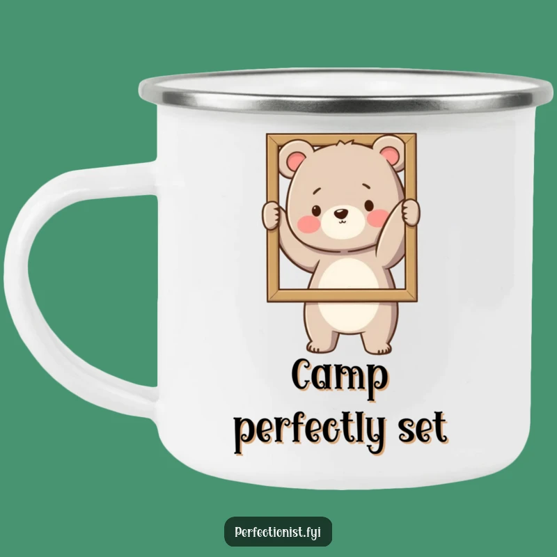 Funny Bear Straightening Camping Mug: Precise & Humorous Outdoors, Great Funny Gift