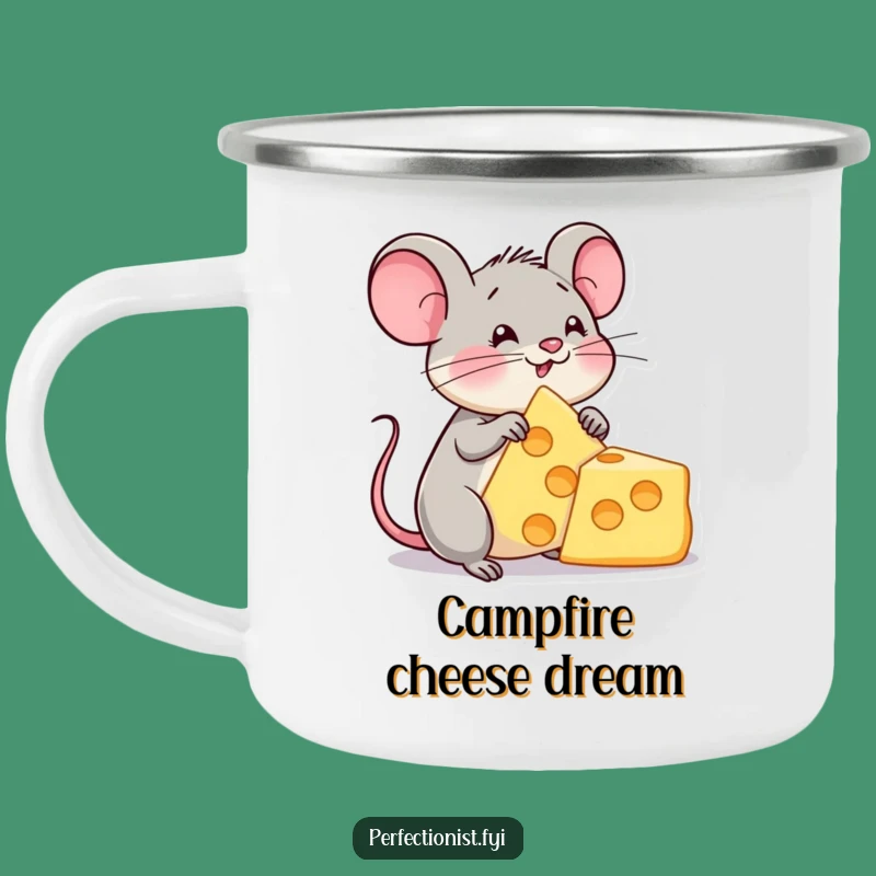 Funny Cheese Mouse Camping Mug - Outdoor Adventures & Cheese