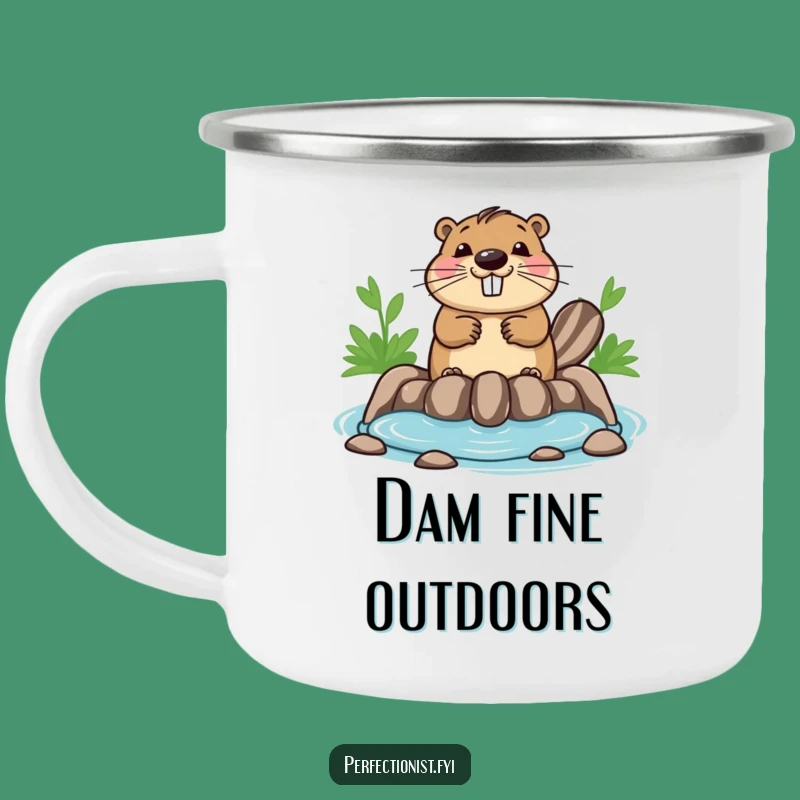Funny Beaver Camping Mug: Symmetrical Dam Builder, An Organized Outdoor Companion