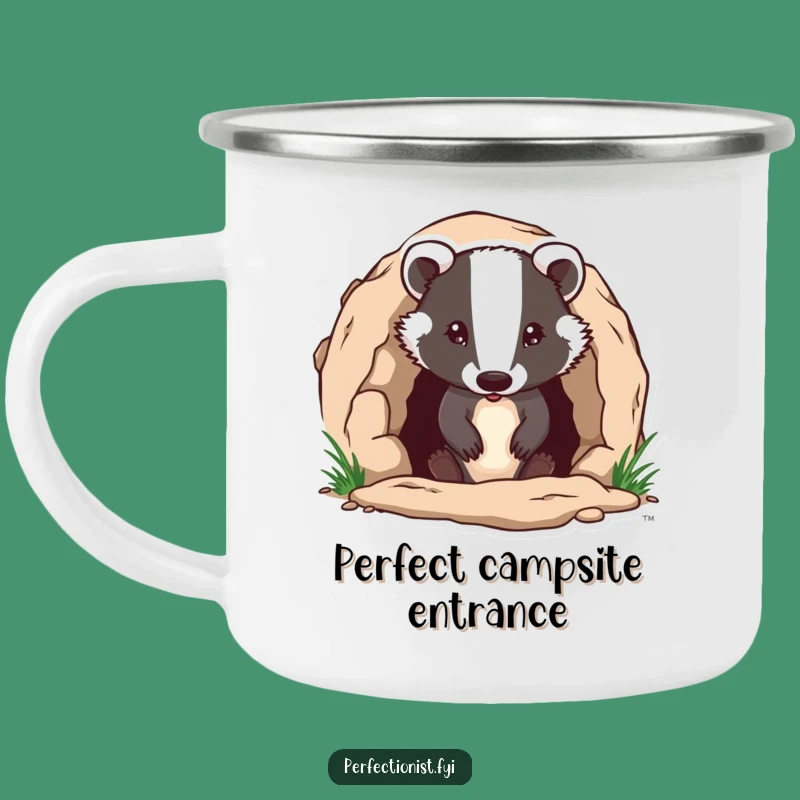Funny Badger Camping Mug: Flawless Humor for Diligent Outdoor Adventures