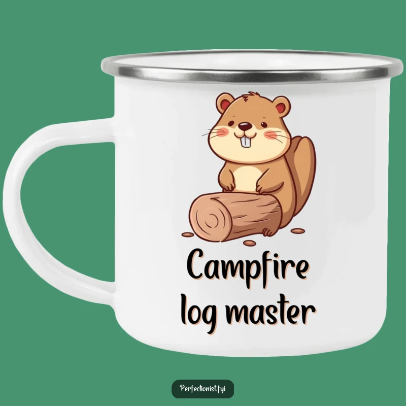 Funny Beaver Straight Log Camping Mug, Rugged & Ready