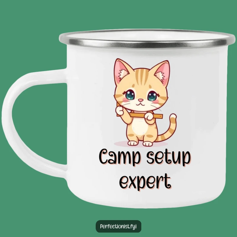 Funny Cat Frame Camping Mug: Tidy Feline's Outdoor Fix, Great Funny Gift!