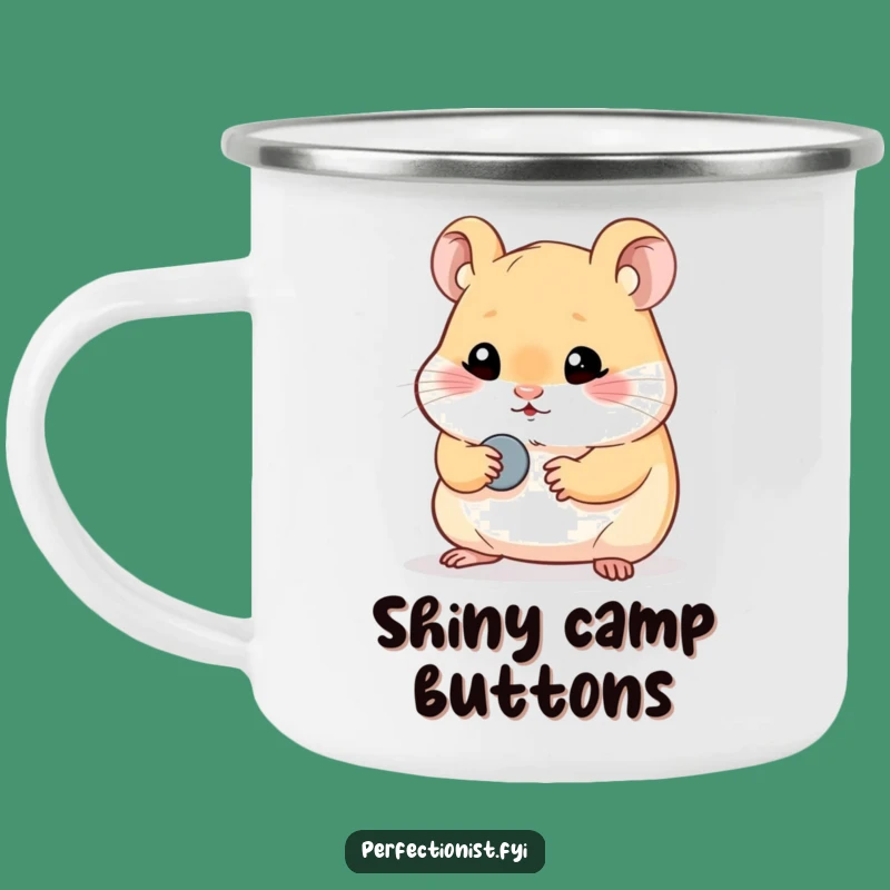 Funny Hamster Camping Mug - Shiny Adventures with Humor!