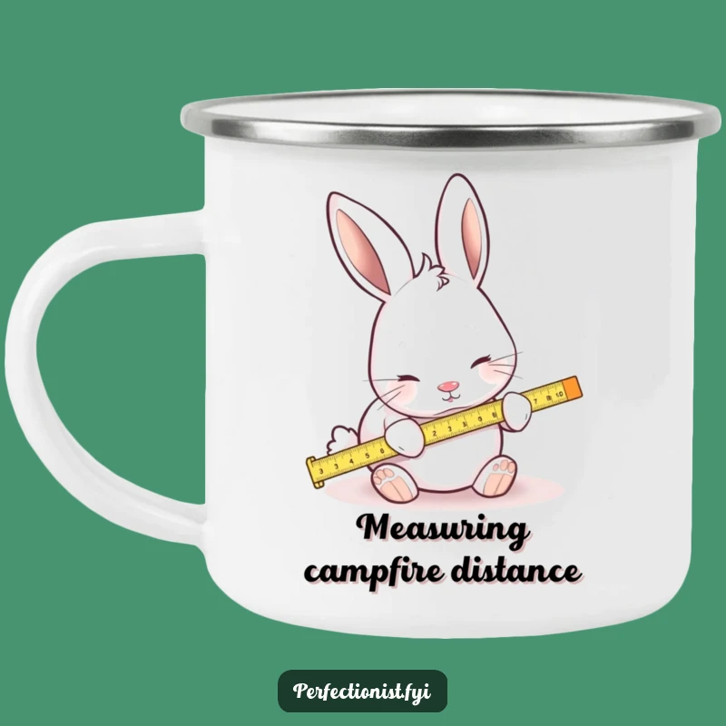 Funny Measuring Rabbit Camping Mug: Adventure with Hilarious Precision!