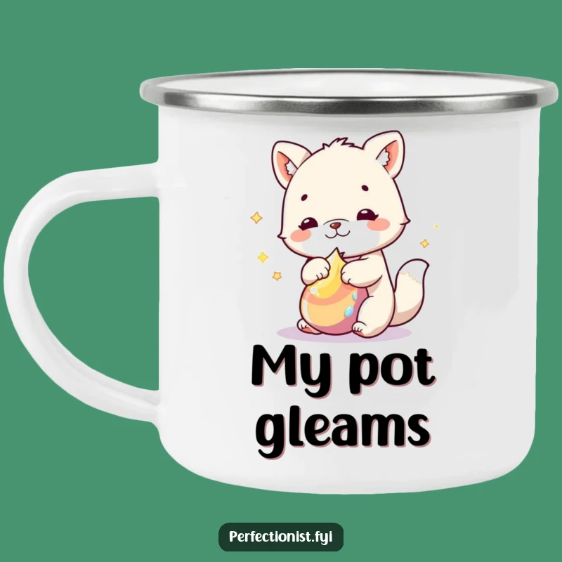 Funny Camping Mug: Polishing Animal - Hilarious Outdoor Gift for the Shiny Camper!