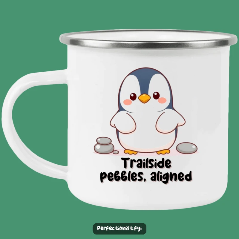 Funny Penguin Camping Mug, Outdoor Pebble Line Cup, Hilarious Gift for Campers