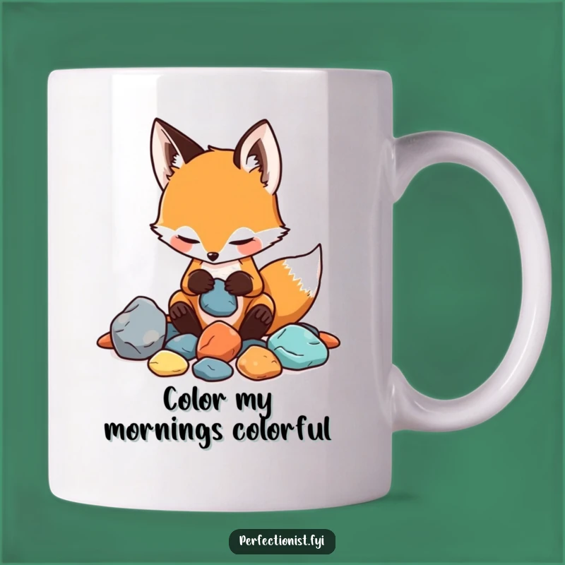 Funny Sorting Fox Rock Mug: A Hilarious Gift for Collectors!