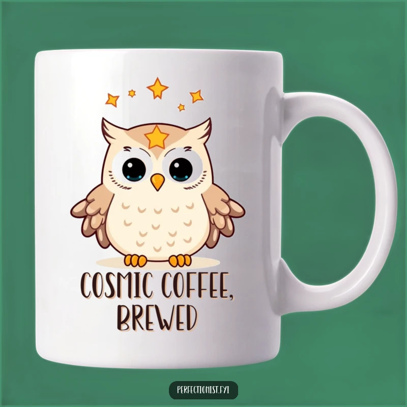 Funny Owl Star Aligning Mug: Celestial Organizer Makes a Cosmic Funny Gift Idea