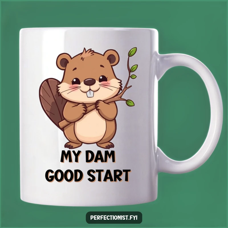 Funny Beaver Building Expert Mug: A Determined Character Smoothing Branches, Perfect Gift!