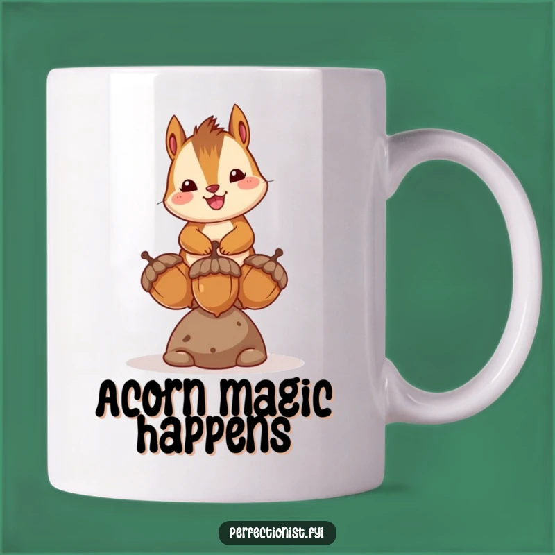 Funny Chipmunk Acorn Balance Mug - Joyful Gift for Nature Lovers