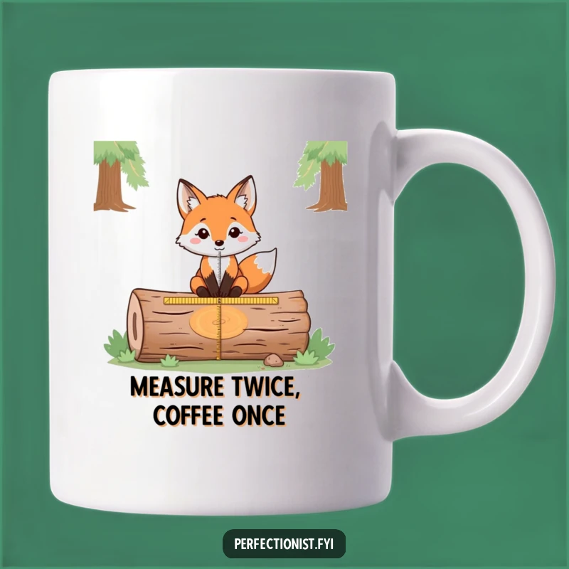 Funny Fox Measuring Mug: Precision Planner's Perfect Funny Gift for Log Lovers