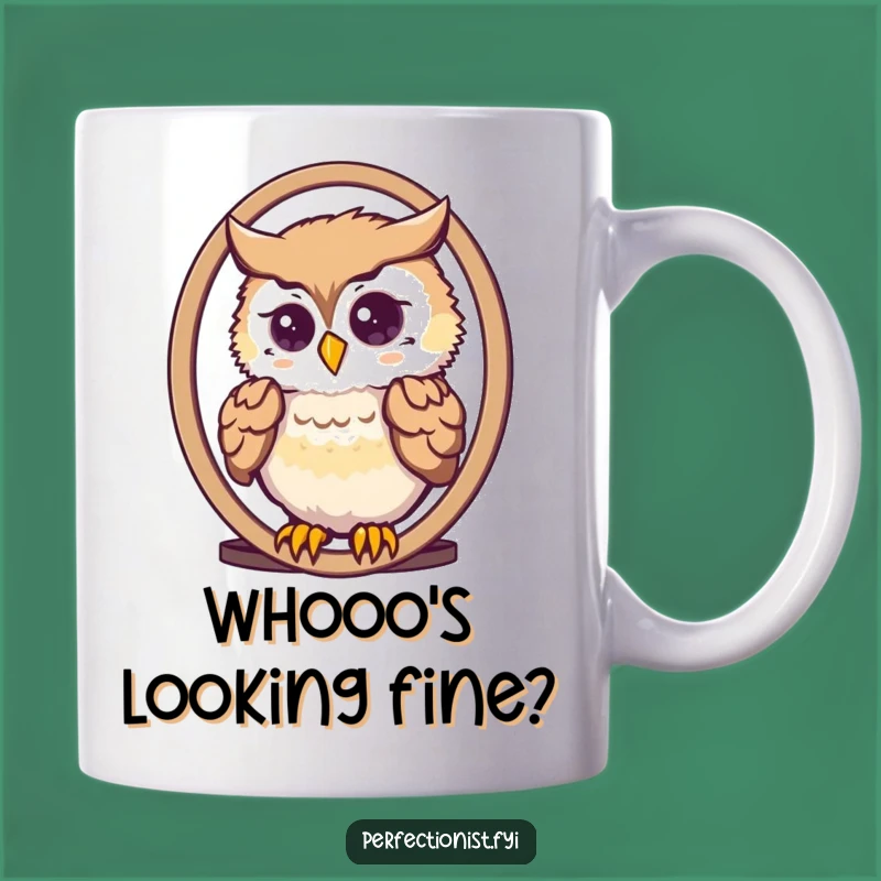 Funny Owl Mirror Mug: Dapper Feather Arranger, Perfect Funny Gift!