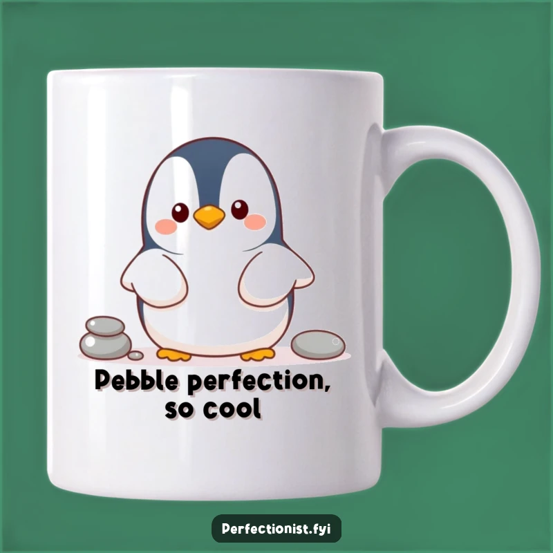 Funny Penguin Mug, Cheerful Pebble Organizer Coffee Cup, Hilarious Gift for Neat Freaks