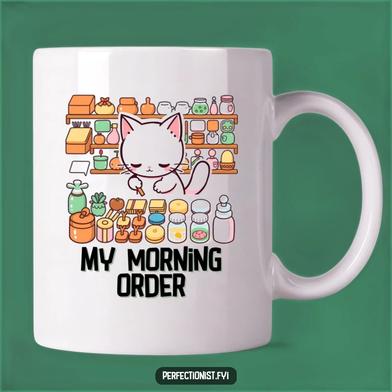 Funny Cat Arranging Mug: Meticulous & Humorous, The Perfect Funny Gift for Neat Freaks