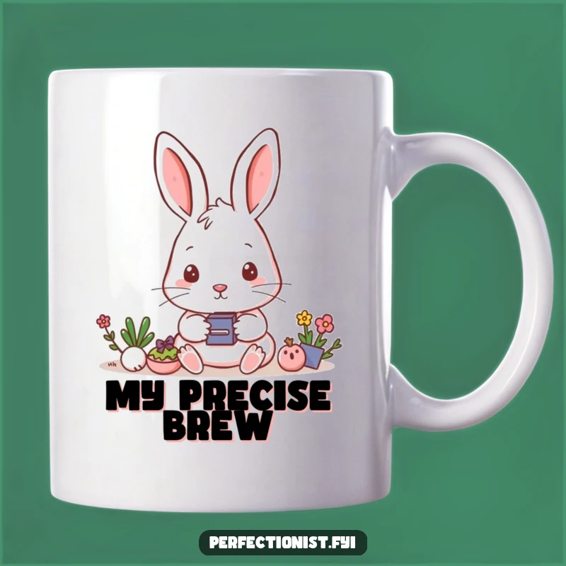 Funny Rabbit Aligning Mug: Focused Humor & Precision, Perfect Funny Gift