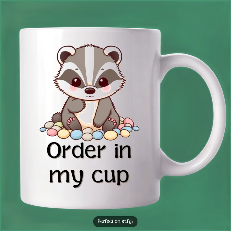 Funny Badger Alphabetizing Mug - Perfect Gift for Organized Minds!