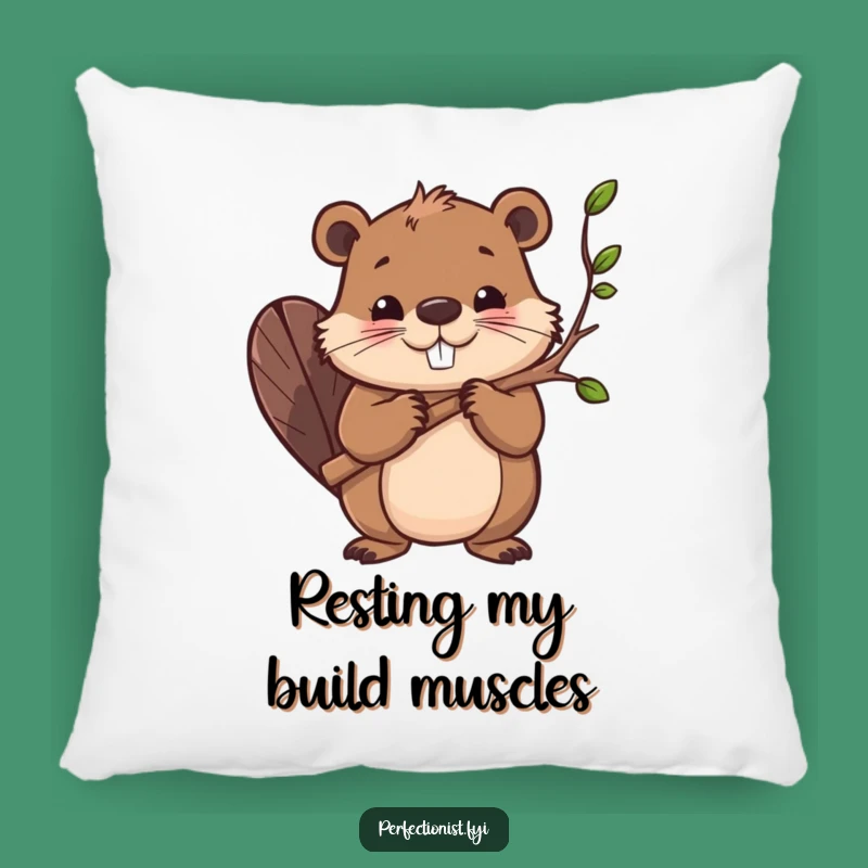 Funny Beaver Pillow: Determined Character Comfort, Your Cozy Funny Gift!