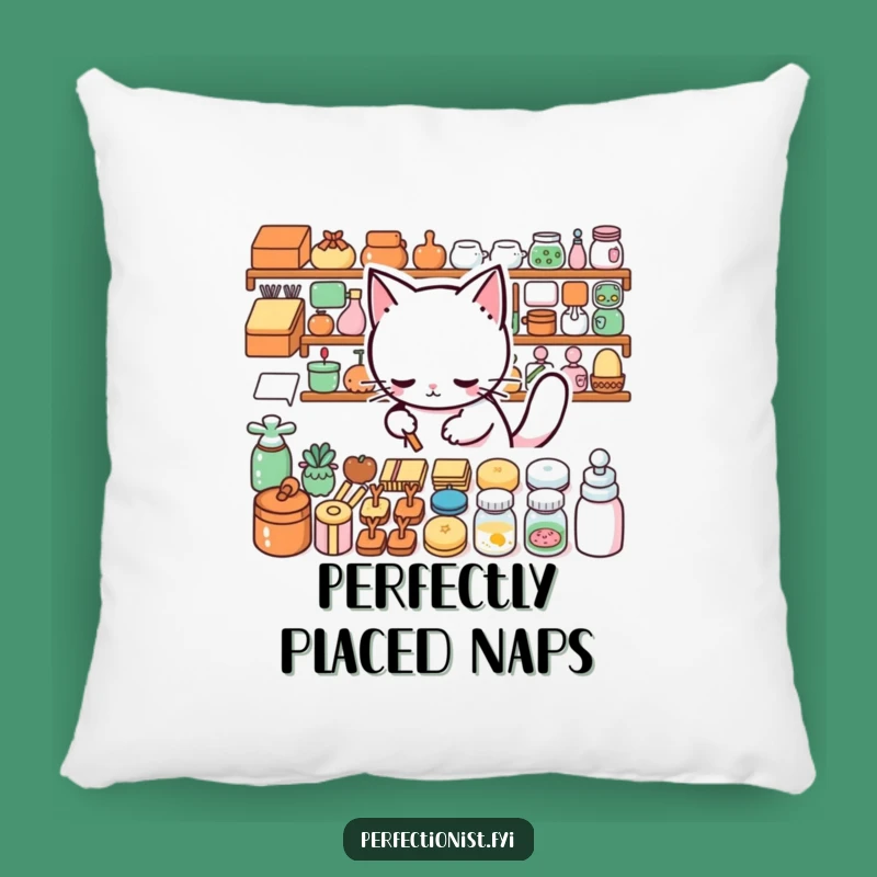 Funny Cat Arranging Pillow: Cozy Comfort & Precise Humor, Great Funny Gift