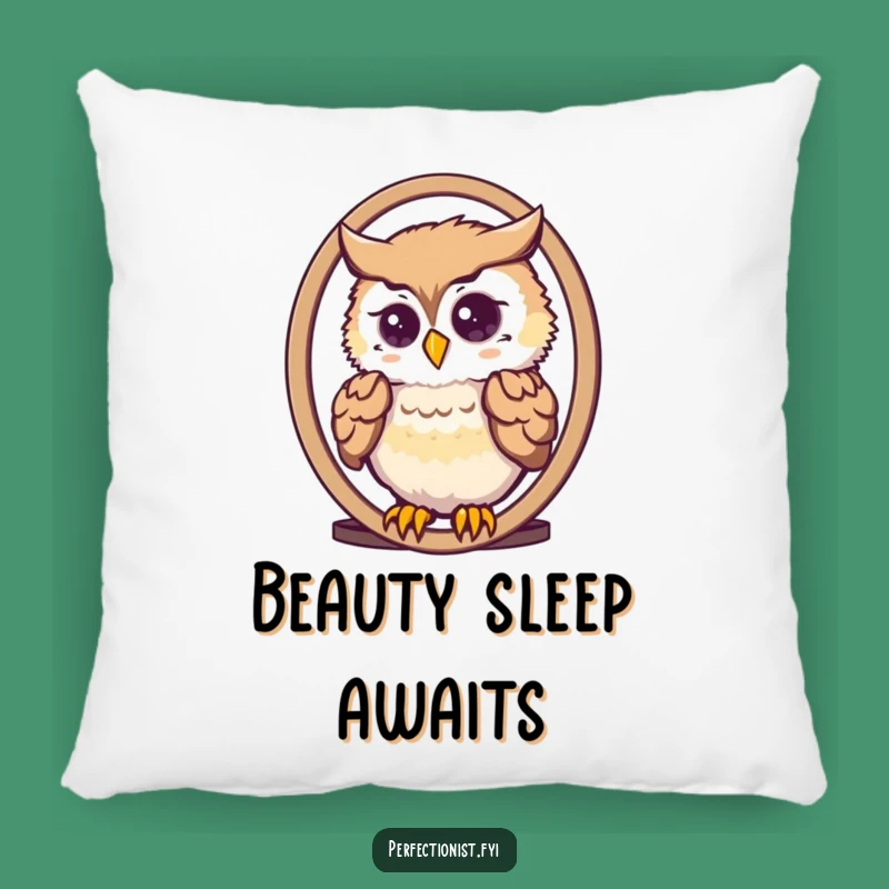 Funny Owl Mirror Pillow: Cozy Feather Arranger Comfort, A Chic Funny Gift!