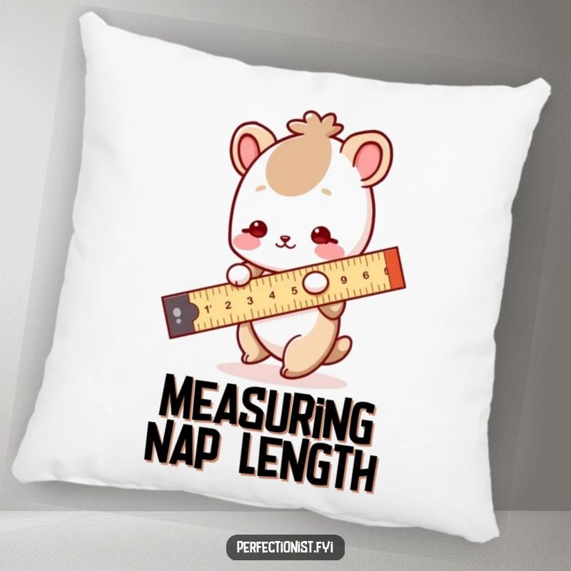 Funny Pillow: An animal character uses a ruler to ensure a straight line, bringing precise humor and comfort to your home.