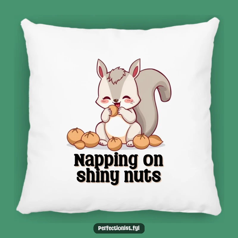 Funny Polishing Squirrel Pillow: Rest Your Head on Hilarious Nutty Comfort!