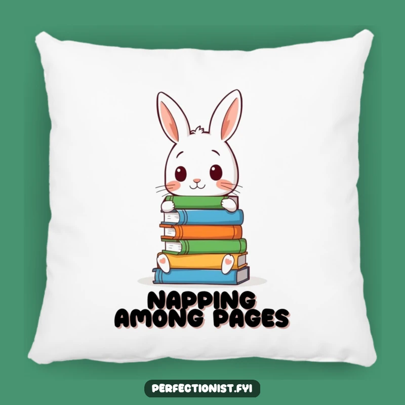Funny Rabbit Book Lover Pillow: A Comfy Gift for Organized Souls