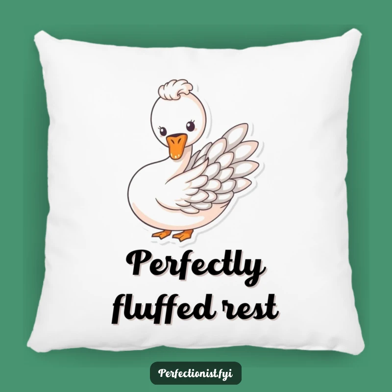 Funny Swan Feather Art Pillow, Elegant & Soft Accent