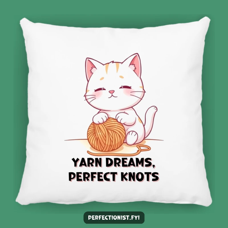 Funny Cat Pillow, Cozy Yarn Watching Cushion, Hilarious Gift for Cat Lovers