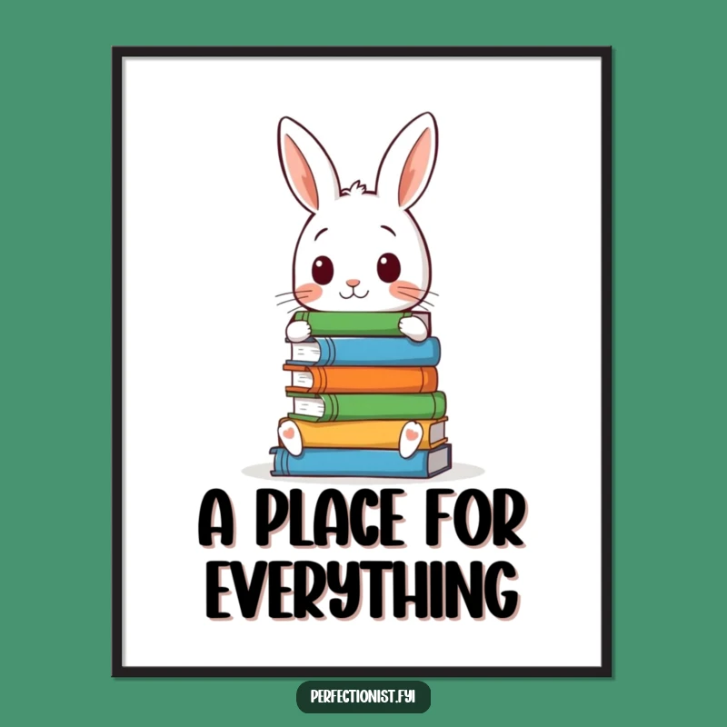 Funny Rabbit Book Lover Digital Print: Humorous Wall Art Download