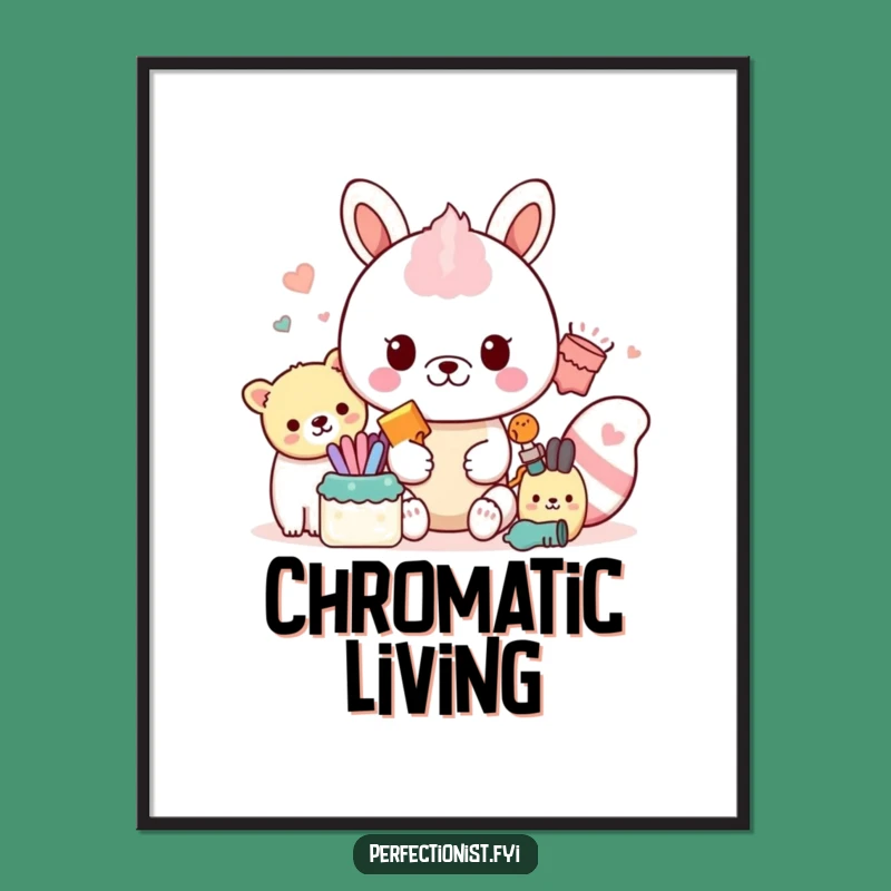 Funny Organizing Digital Art: Meticulous Animal's Color Sort, Instant Funny Gift