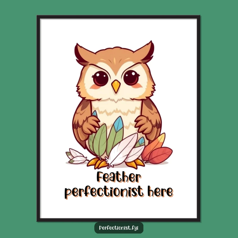 Funny Owl Digital Art: Hilarious Feather Sorting Decor for Organized Spaces