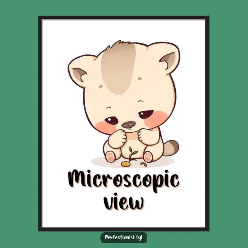 Funny Inspecting Digital Art: Exacting Animal's Detail Focus, Instant Funny Gift