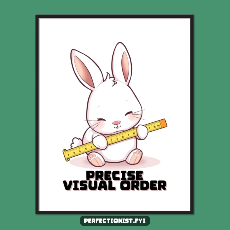 Funny Measuring Rabbit Digital Print: Instant Hilarious Precision Wall Art!