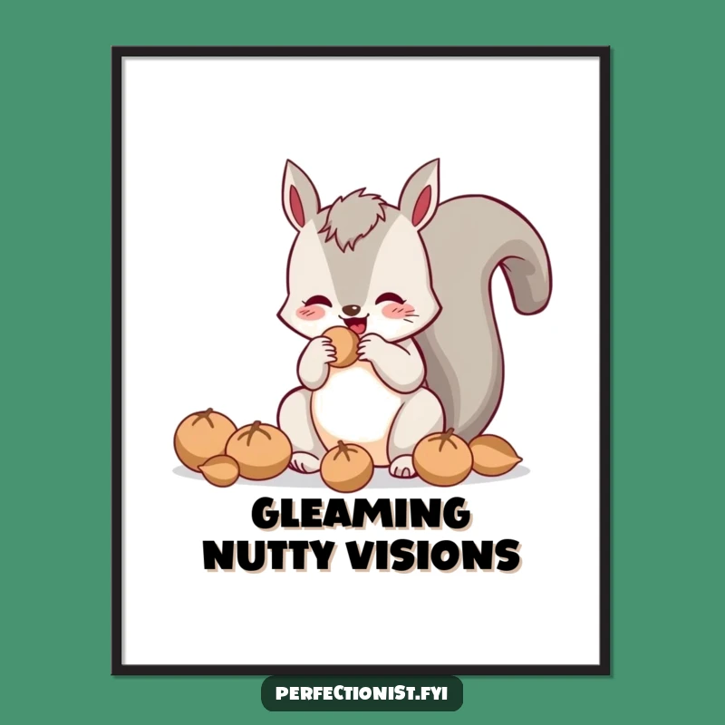 Funny Polishing Squirrel Digital Print: Instant Hilarious Nutty Wall Art!