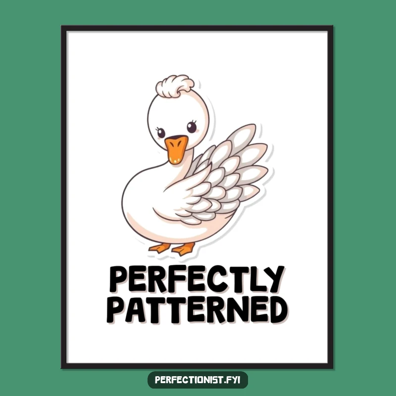 Funny Swan Feather Art Digital Art, Instant Elegant Decor