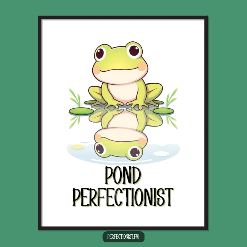 Funny Frog Reflection Art Digital Print - Instant Humorous Decor