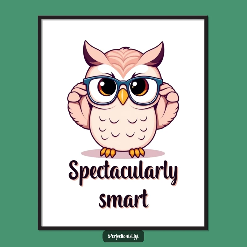 Funny Owl Digital Art: The Perfect Gift for a Wise, Classy Space