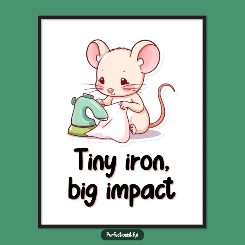 Funny Mouse Digital Art, Tiny Fabric Ironing Printable, Hilarious Gift for Decor