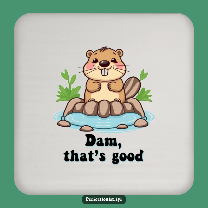 Funny Beaver Coaster: Symmetrical Dam Builder, Protects Surfaces With Organized Humor