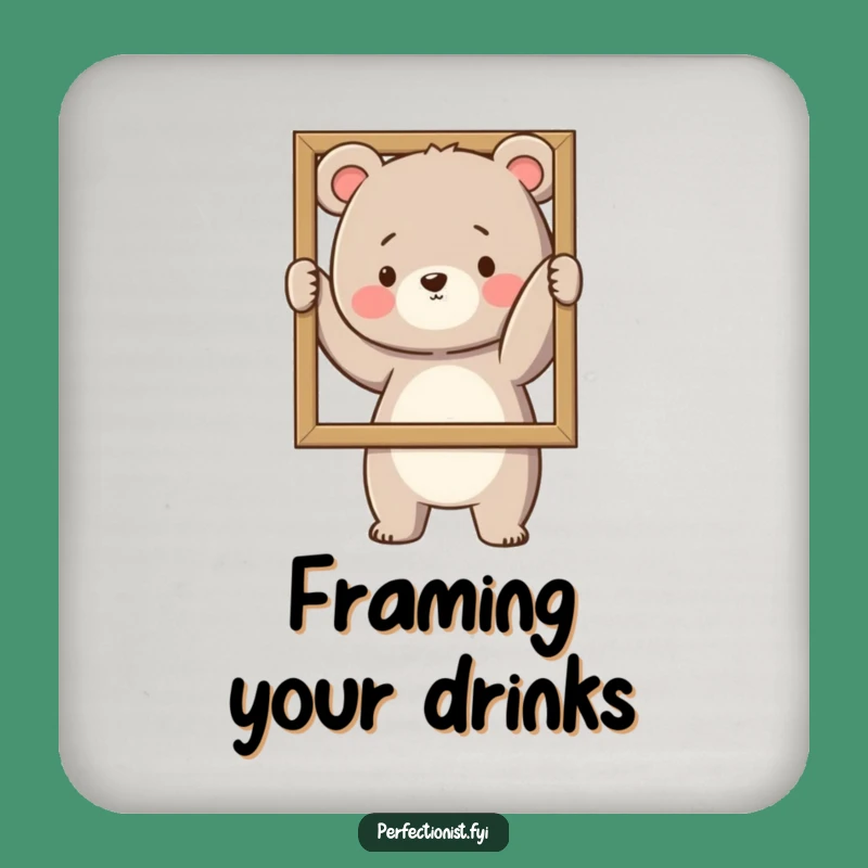 Funny Bear Straightening Coaster Set: Protect Surfaces with Precision, Ideal Funny Gift