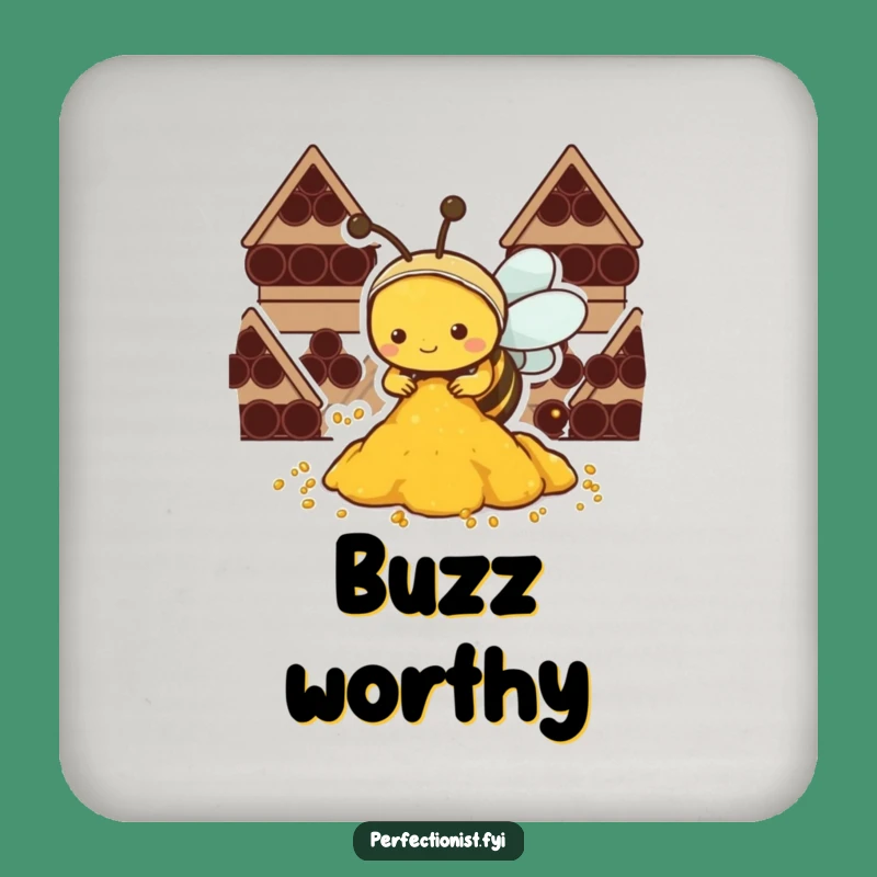 Funny Kawaii Bee Coasters (Set of 4): Organized Pollen Protection, Sweet Funny Gift