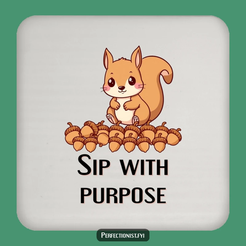 Funny Squirrel Drink Coaster Set: Protect Tables with Order