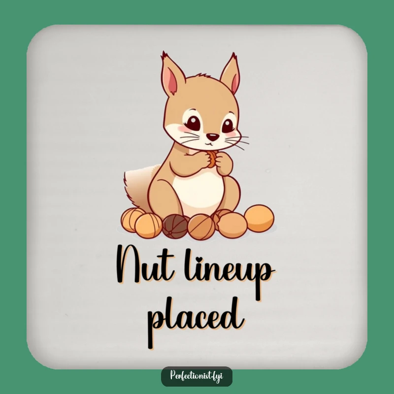 Funny Squirrel Nut Drink Coaster: Protect surfaces with a precise squirrel and its nuts, a great funny gift.