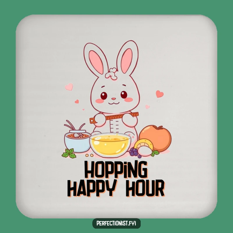 Funny Kawaii Rabbit Coasters (Set of 4): Accurate Measure Protection, Precise Funny Gift